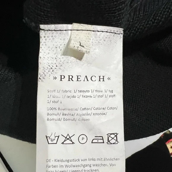 PREACH Italy Draped Cowl Neck Zip Dress Black Size L Avant Garde Made in Italy - Picture 5 of 16